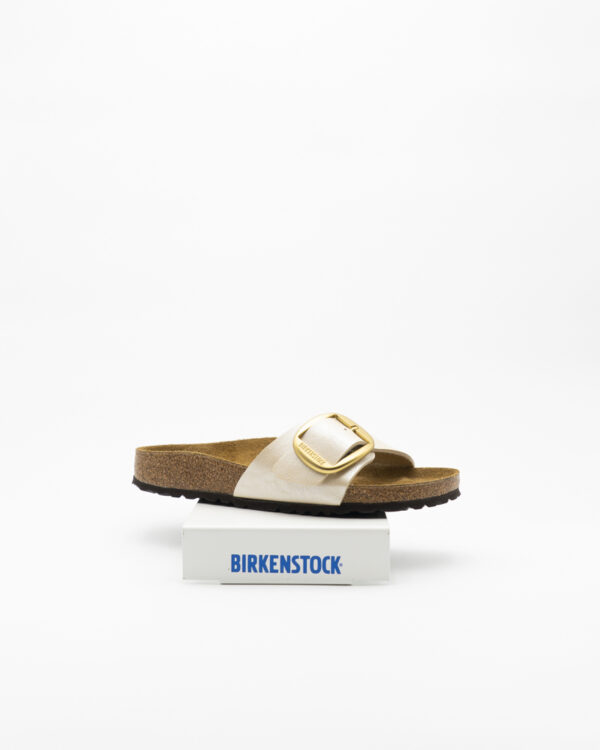 Madrid Fibbia Grande Sandalo Birkenstock – Bianco Perla
